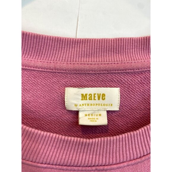 Anthropologie Maeve City Crew Austin Pink Pullover Sweatshirt Size Medium - Picture 8 of 9